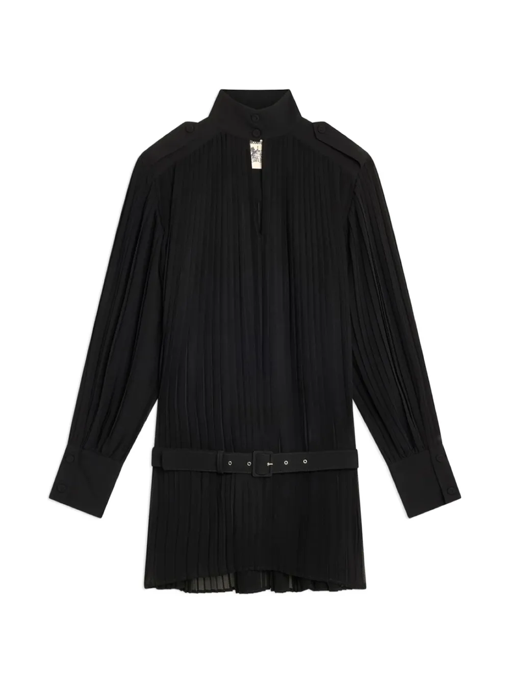 Semicouture belted pleated-skirt mini dress - Noir Semicouture belted pleated-skirt mini dress - Noir