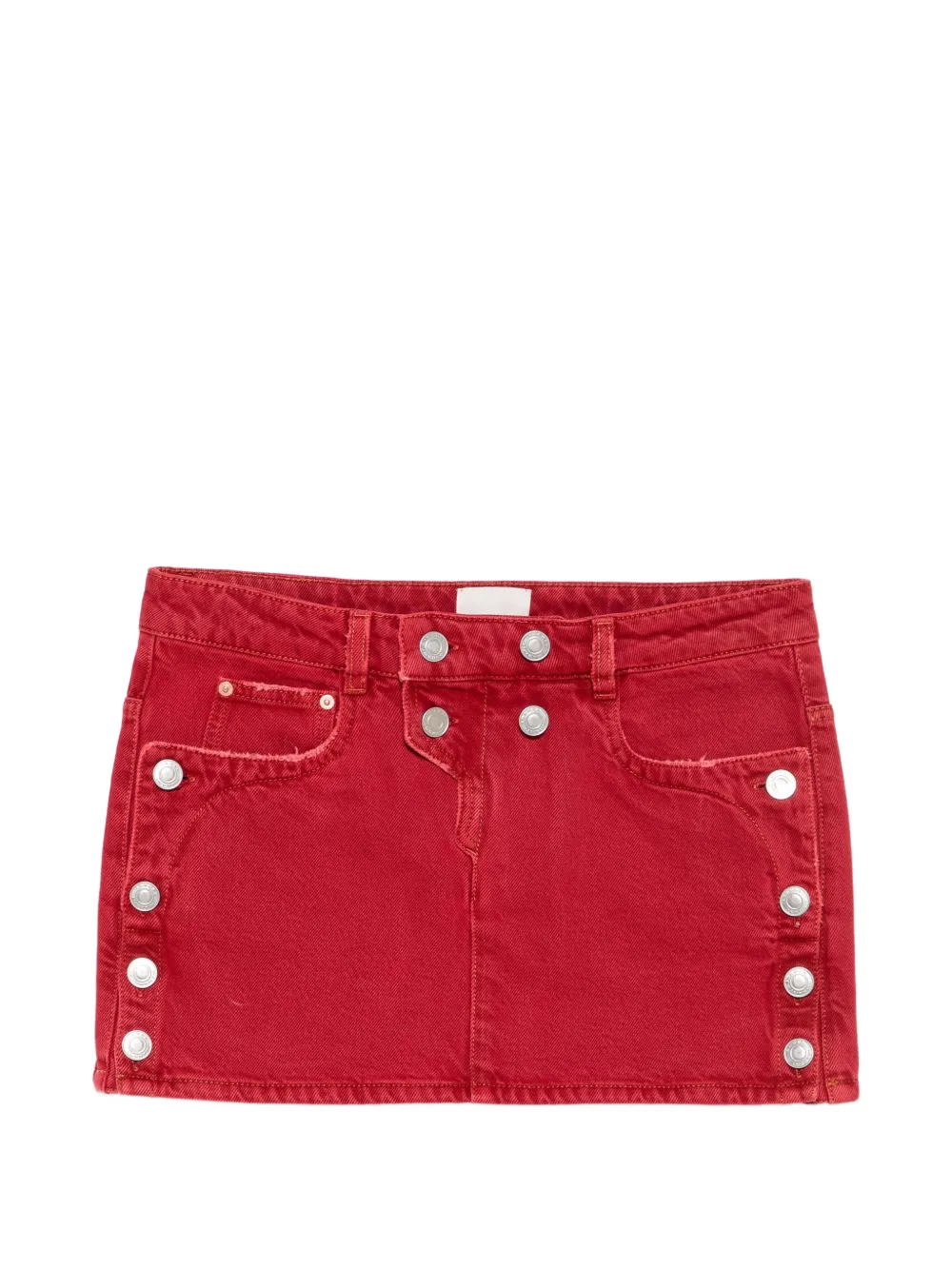 ISABEL MARANT Ralma button-detailed denim mini skirt - Rosso