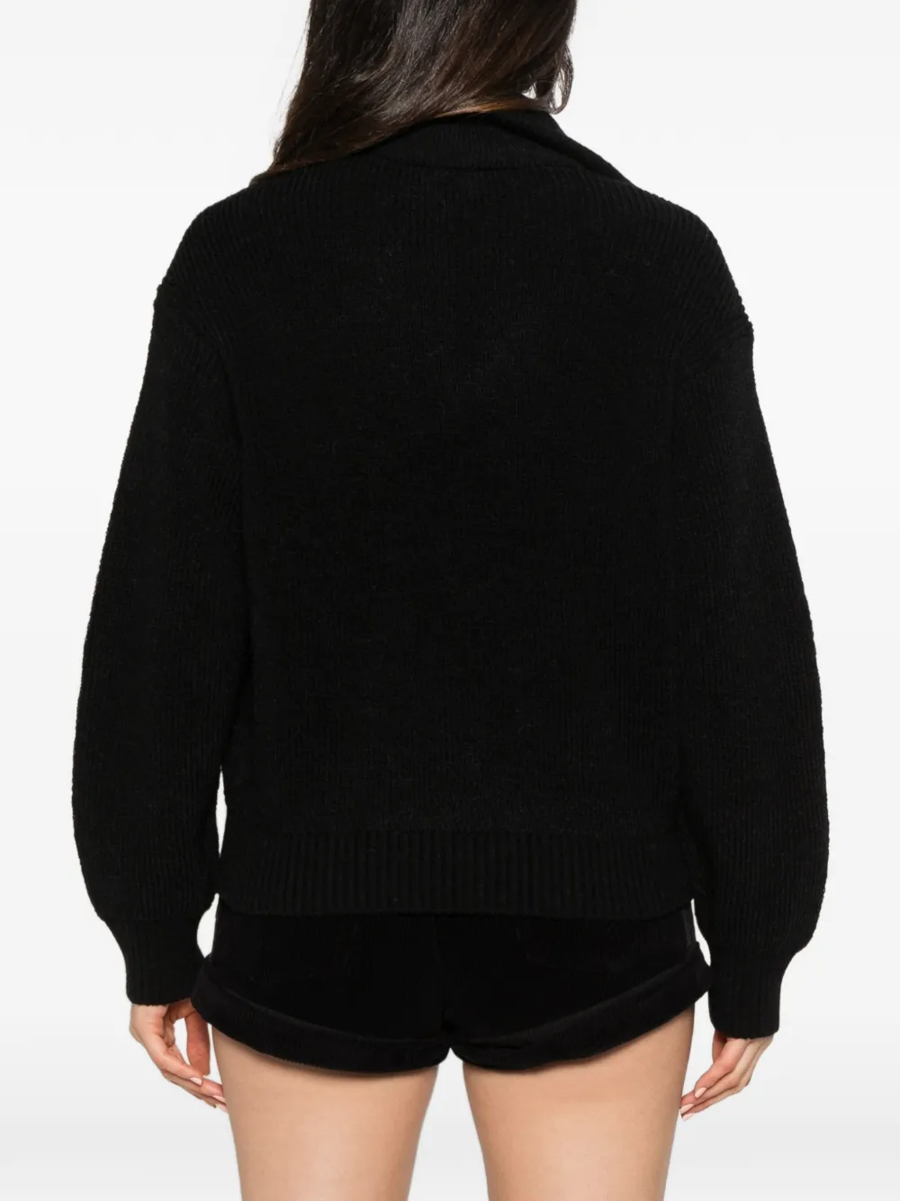 ISABEL MARANT Ydalia lace-up ribbed sweater Zwart