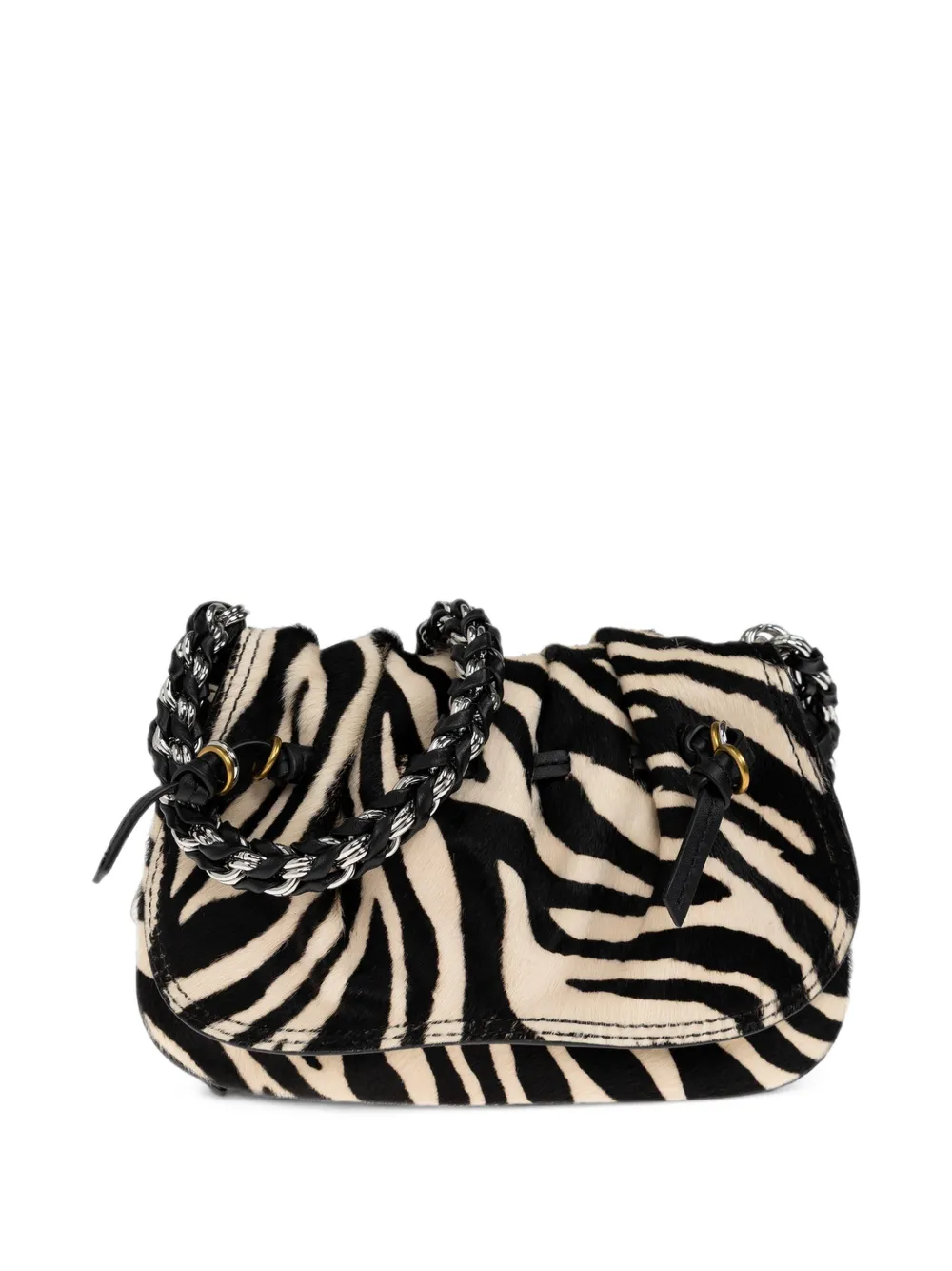 ISABEL MARANT Bolton XS zebra-print shoulder bag Zwart