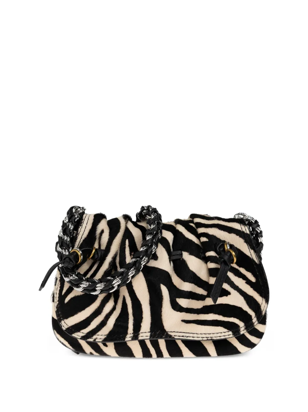 ISABEL MARANT Bolton XS zebra-print shoulder bag Zwart