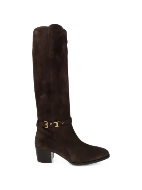 Tod's suede buckle-detail knee-high boots