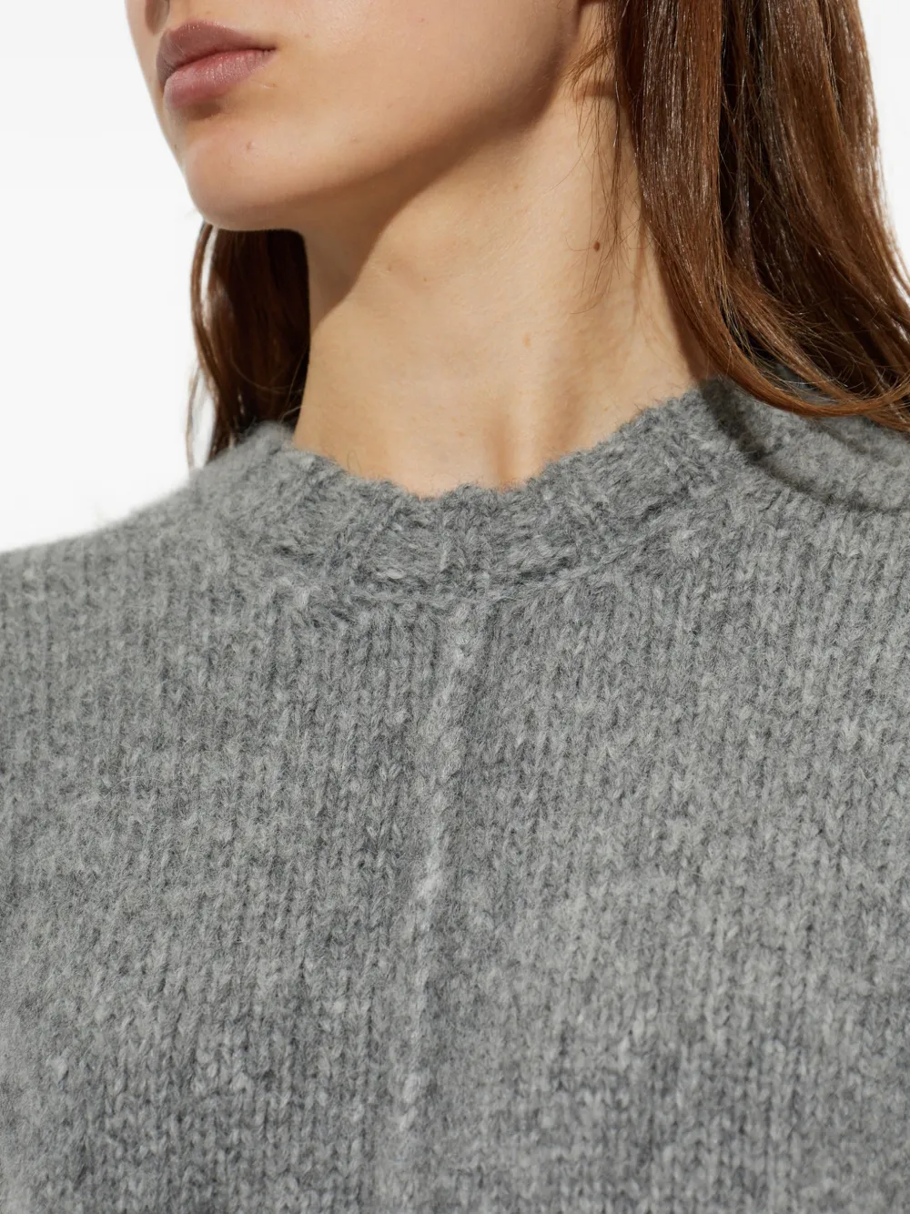 DSQUARED2 logo-patch ribbed-knit sweater Grijs