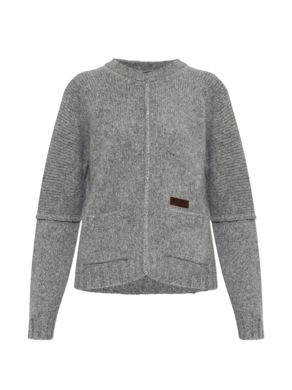 DSQUARED2 logo-patch ribbed-knit sweater - Grigio