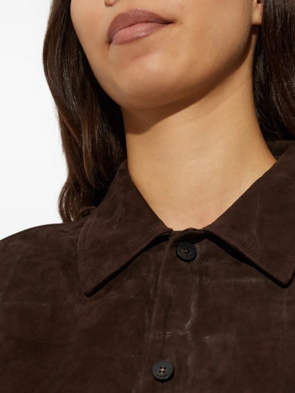 Jacquemus The Croco leather shirt Bruin