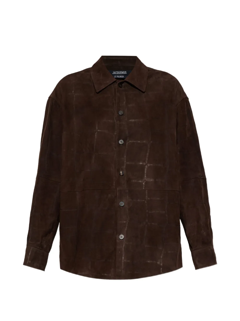 Jacquemus The Croco leather shirt Bruin