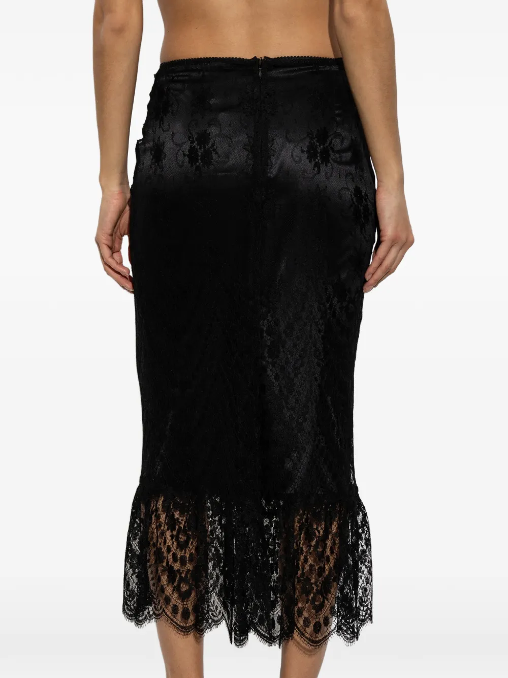 Dolce & Gabbana Chantilly lace skirt Zwart