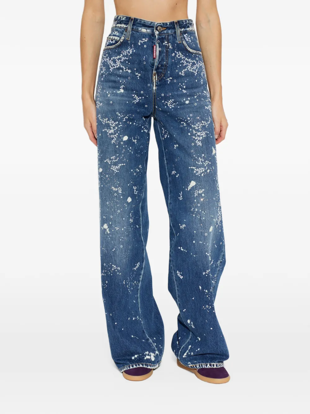 DSQUARED2 Medium Snowflakes baggy jeans Blauw