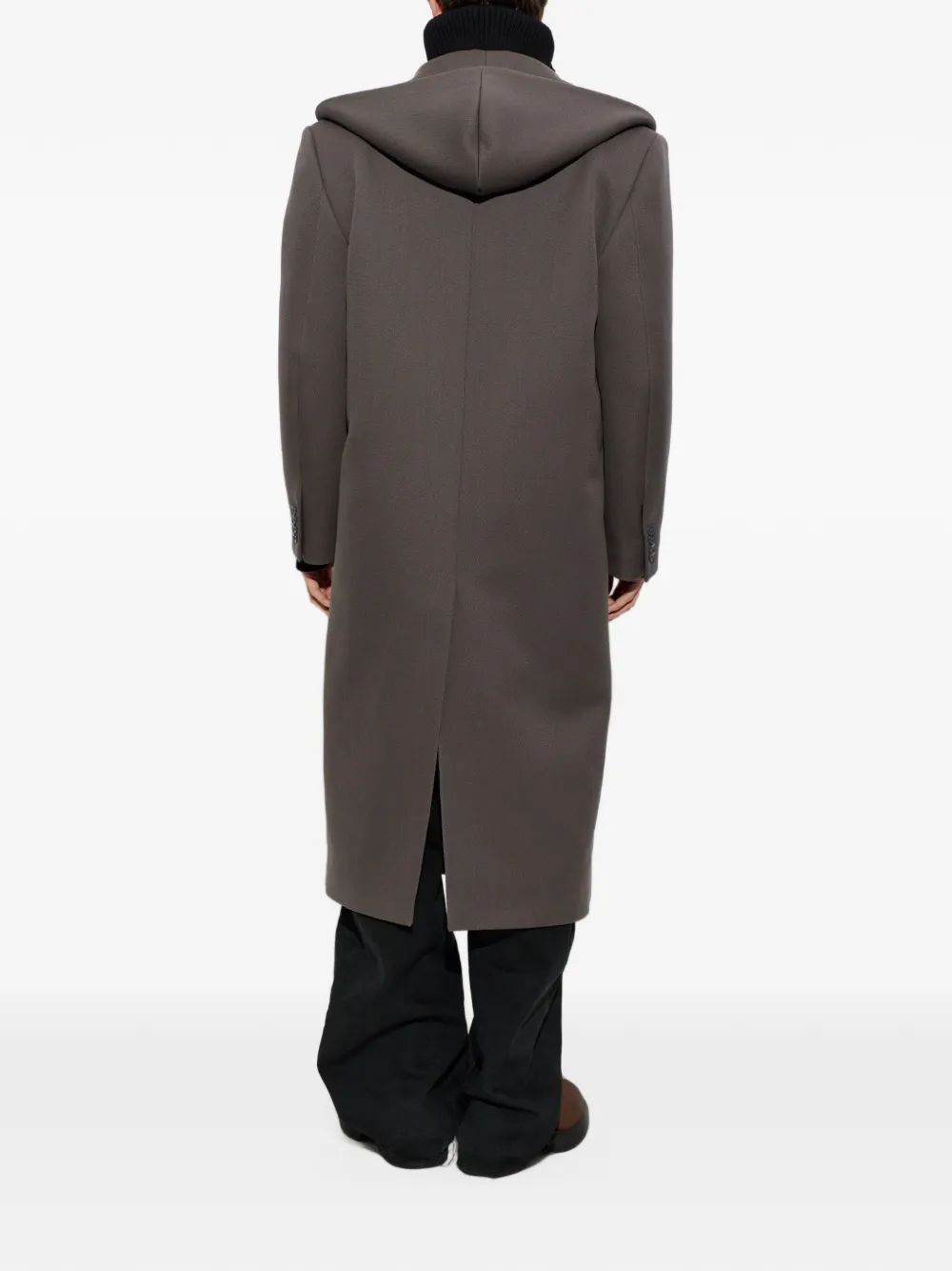 Balenciaga hooded tailor coat in smoke Grijs