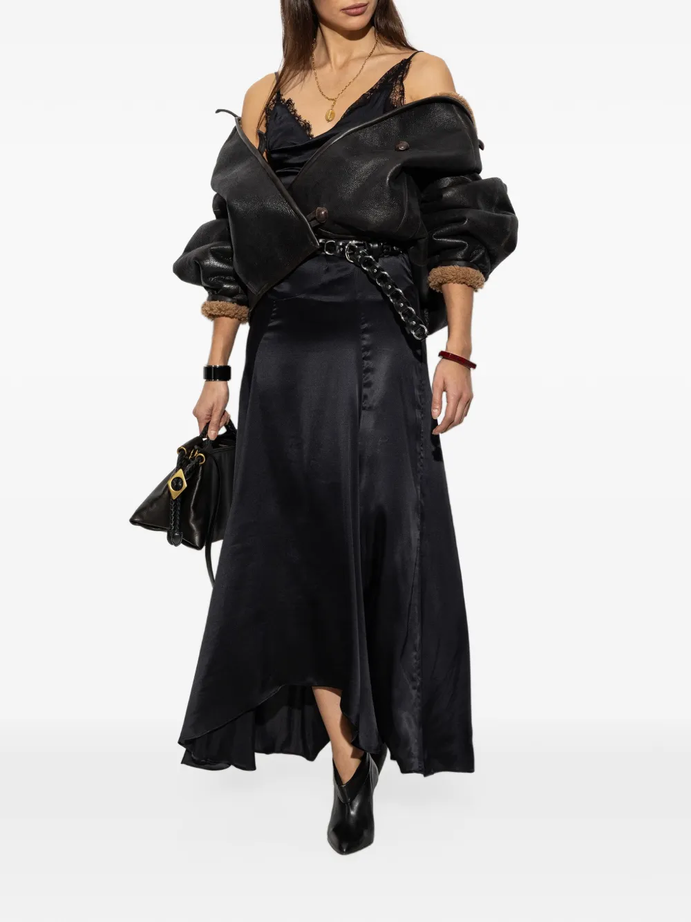 ISABEL MARANT lace-trim Aloise dress Zwart