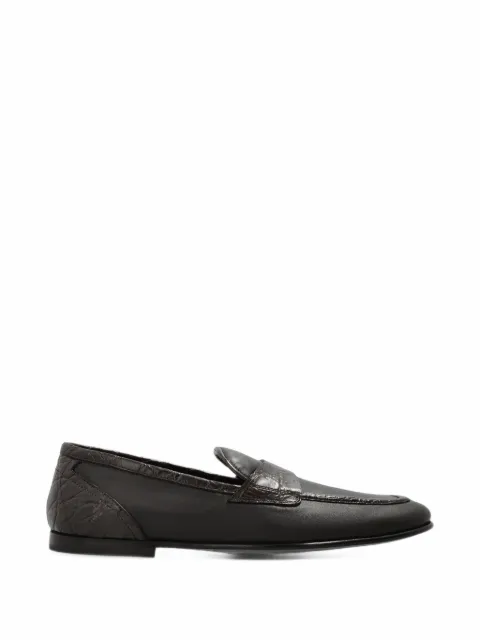 Dolce & Gabbana crocodile-effect leather loafers