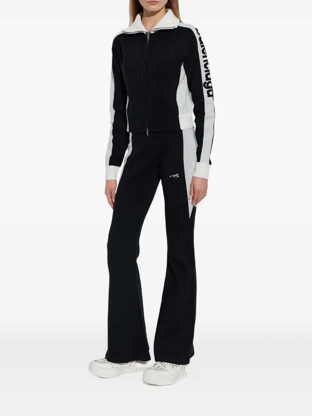 Balenciaga logo-intarsia cardigan Zwart