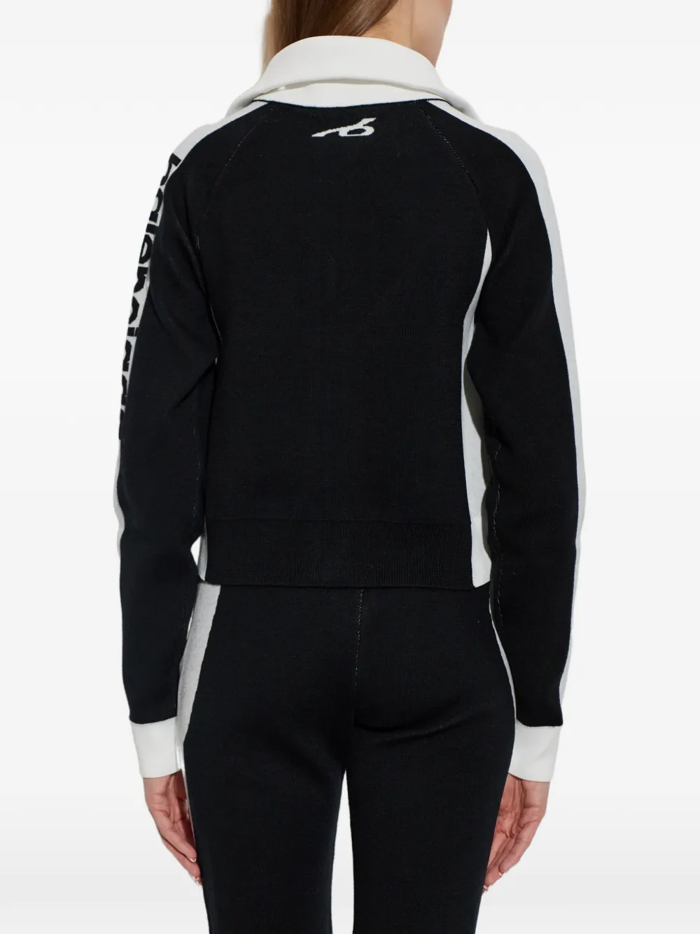 Balenciaga logo-intarsia cardigan Zwart