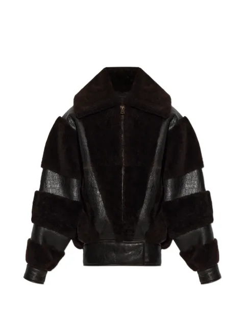 Balenciaga high collar jacket in brown