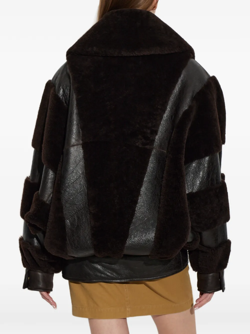 Balenciaga high collar jacket in brown Bruin