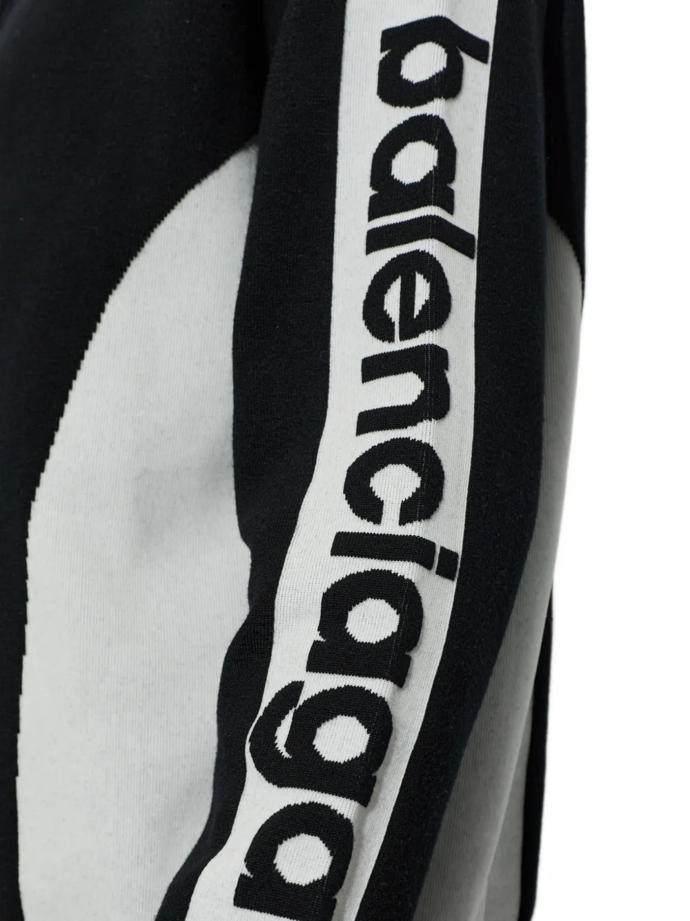 Balenciaga logo-intarsia colour-block cardigan Zwart