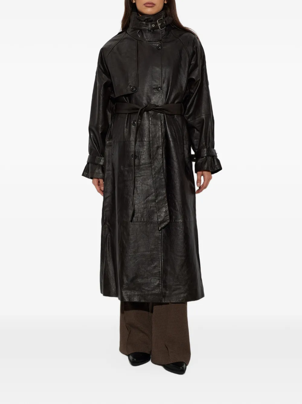 Gestuz GZcroline leather coat Bruin