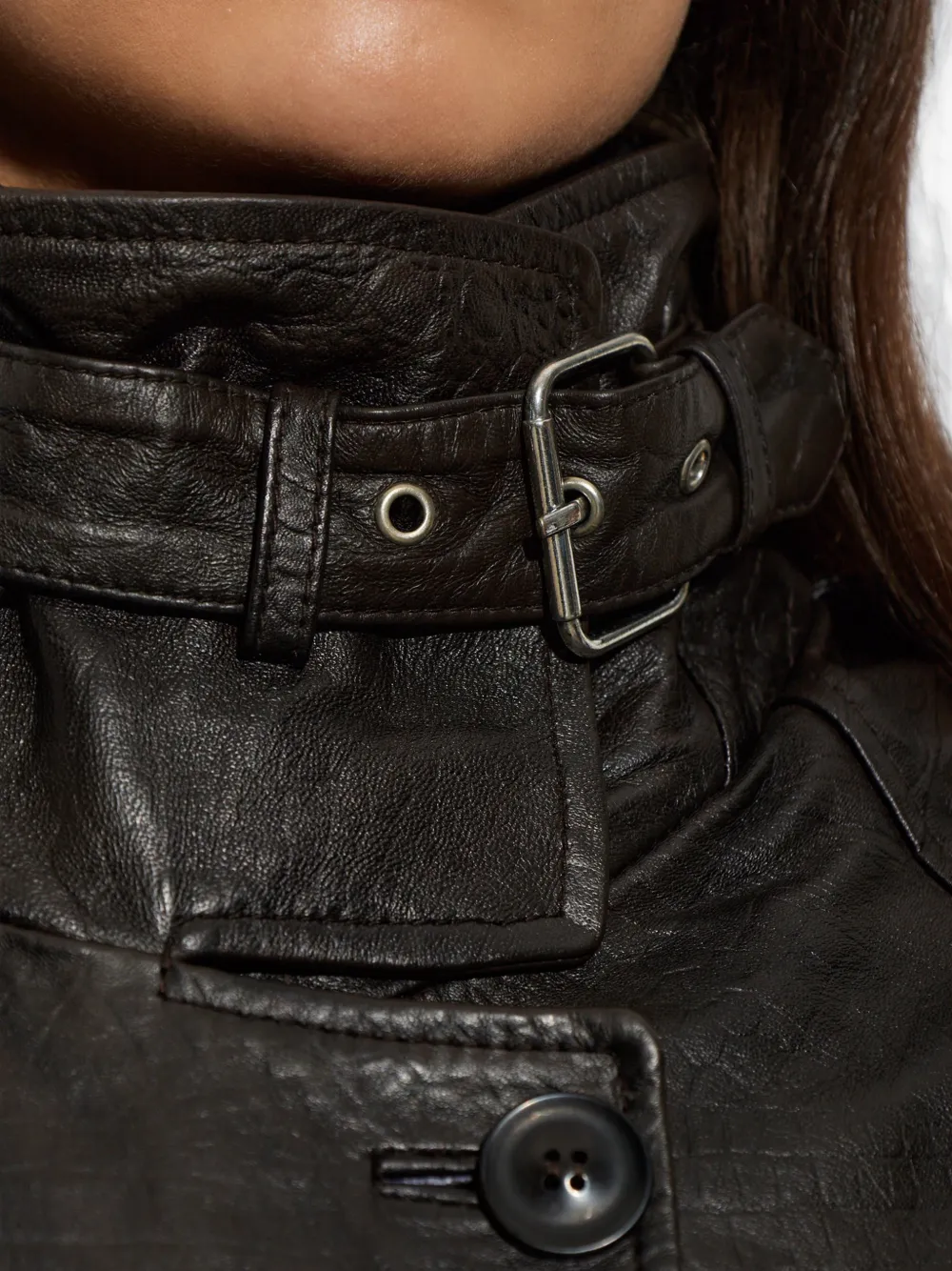 Gestuz GZcroline leather coat Bruin
