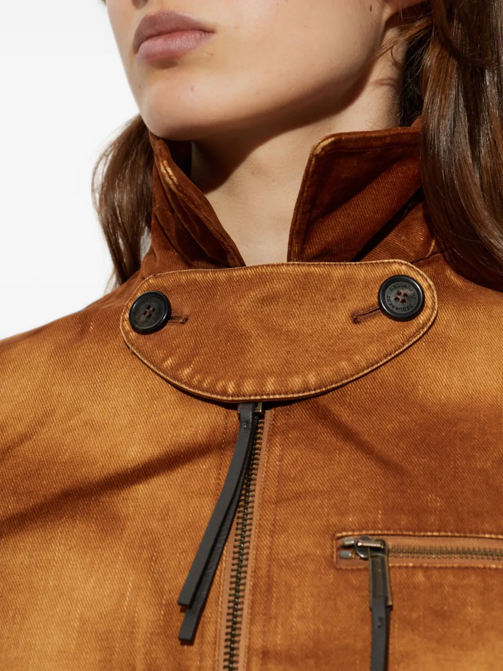 DSQUARED2 high-neck denim jacket Bruin