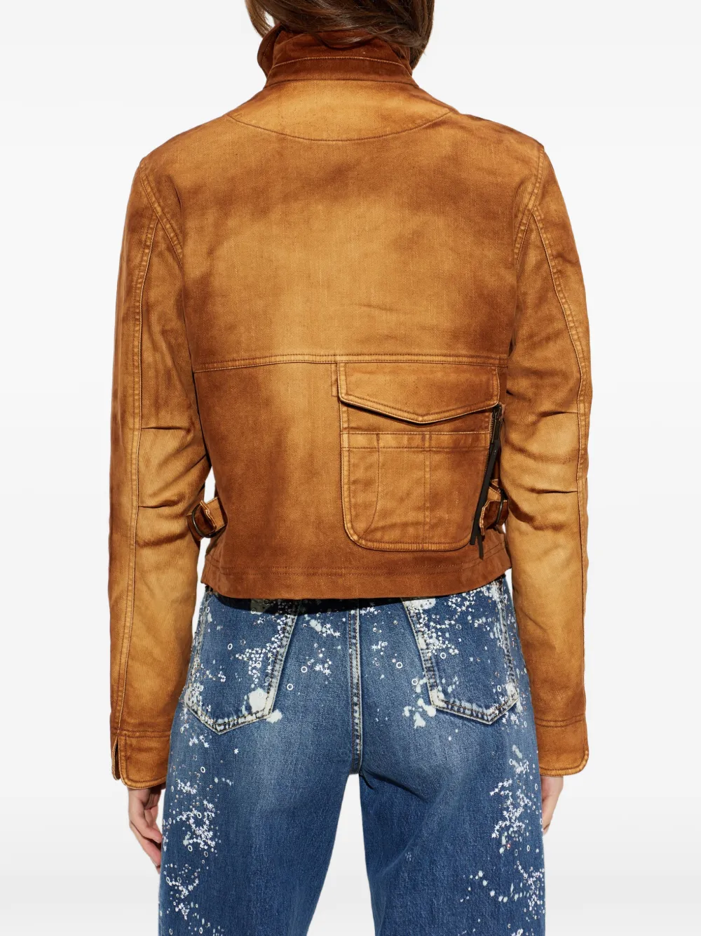 DSQUARED2 high-neck denim jacket Bruin