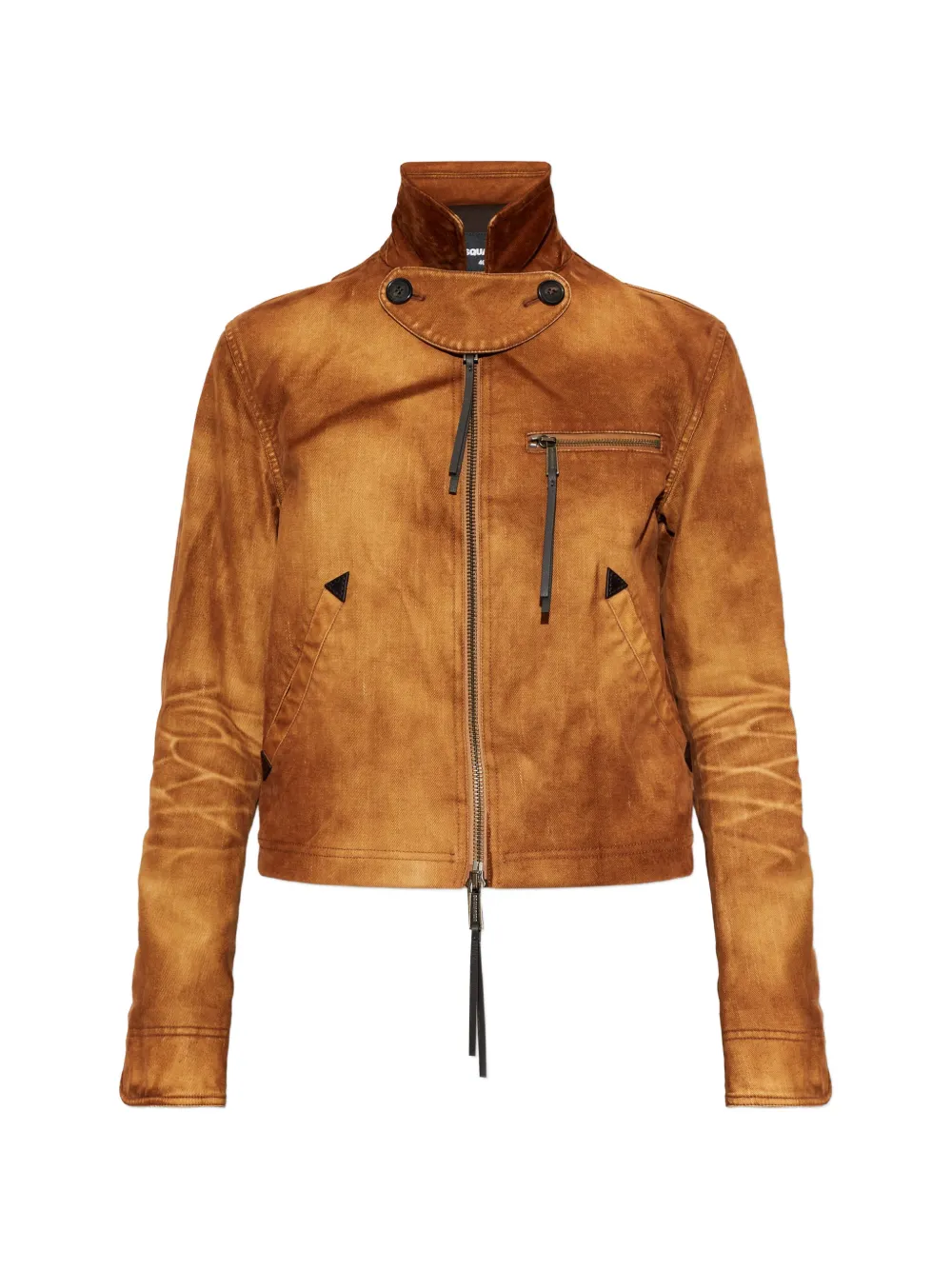 DSQUARED2 high-neck denim jacket - Braun