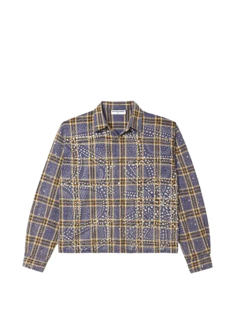 Vale crystal-embellished checked shirt