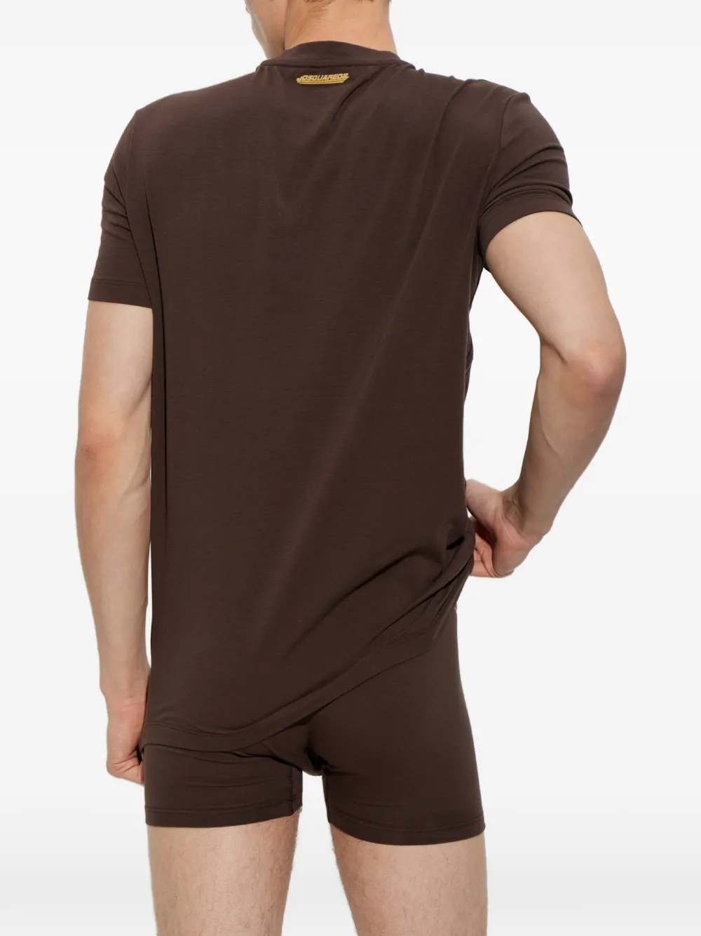 DSQUARED2 T-shirt met logopatch Bruin