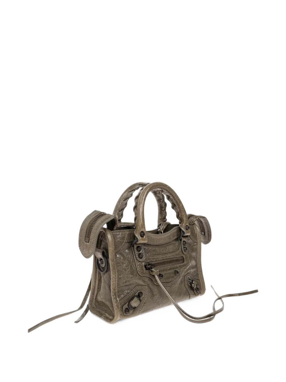 Balenciaga Le City bag nano in army green Grijs