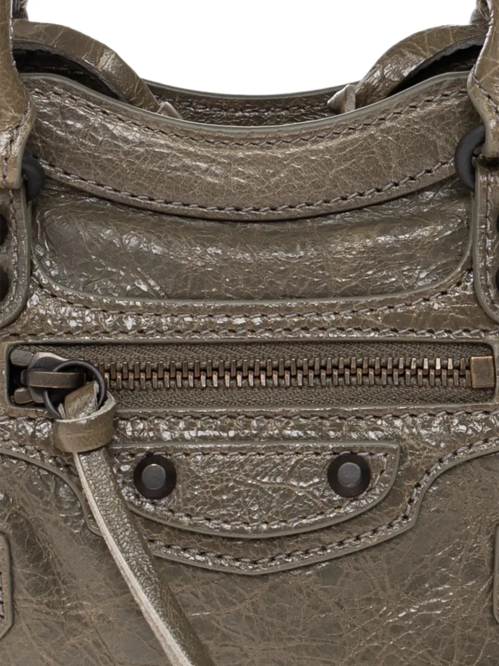 Balenciaga Le City bag nano in army green Grijs