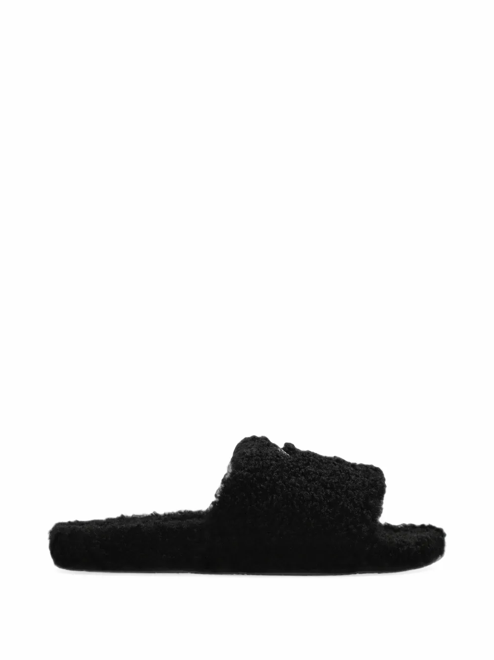 Balenciaga furry open mules in black - Schwarz