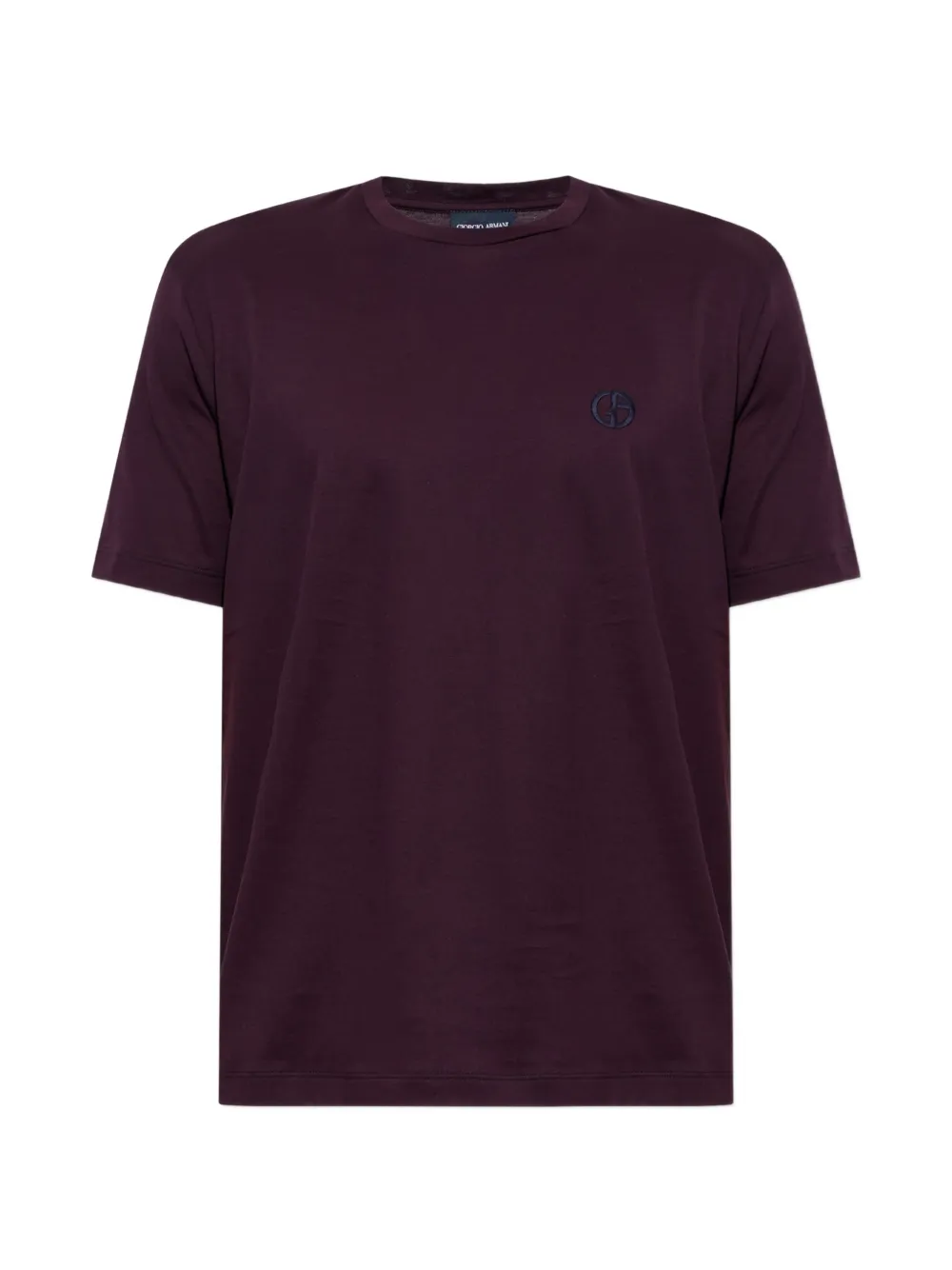 Giorgio Armani logo-embroidered T-shirt Paars