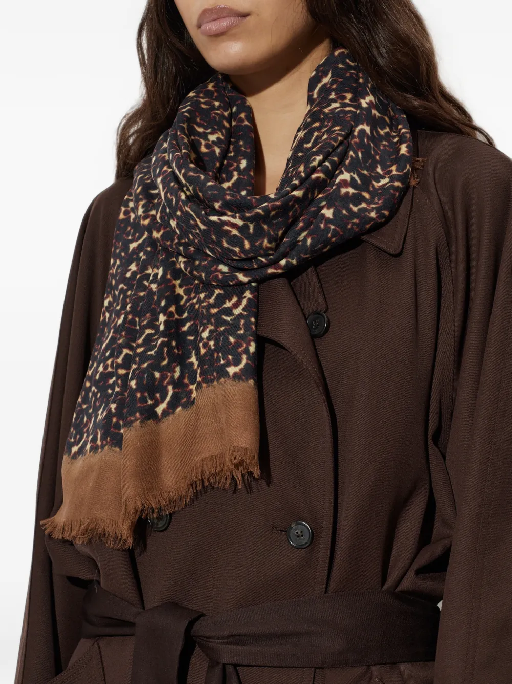 Jimmy Choo leopard-print logo-print scarf Bruin