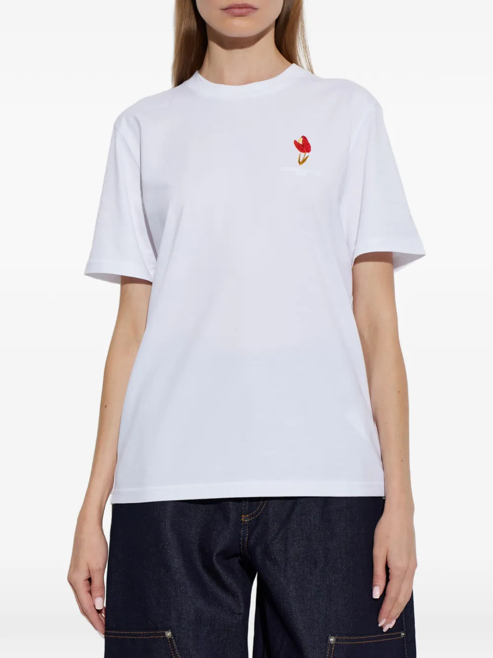 Givenchy embroidered-logo T-shirt Wit