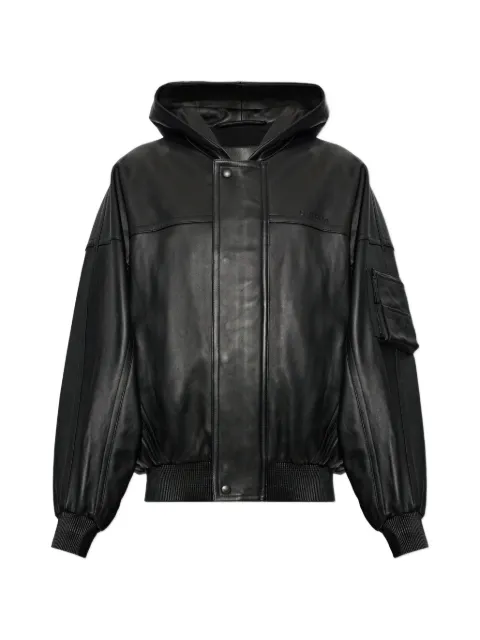 Balenciaga hooded leather jacket