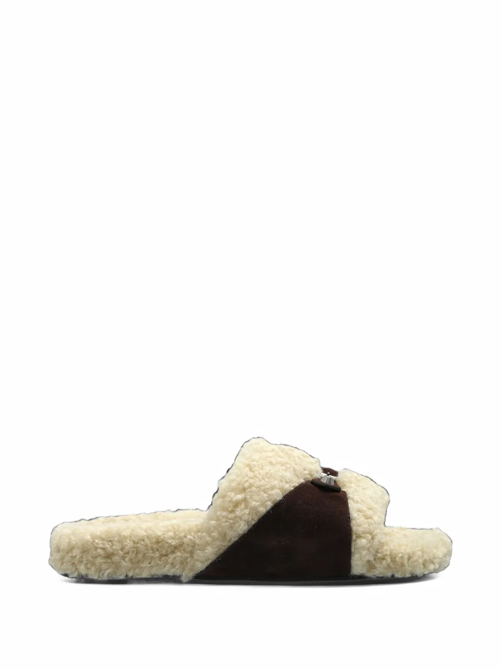 Balenciaga Furry shearling-effect sandals - Toni neutri