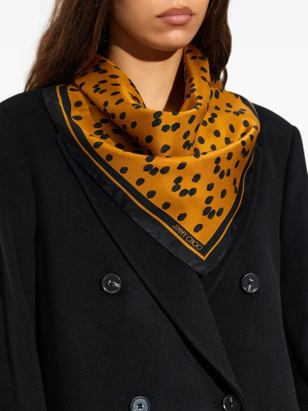 Jimmy Choo polka-dot silk scarf Bruin