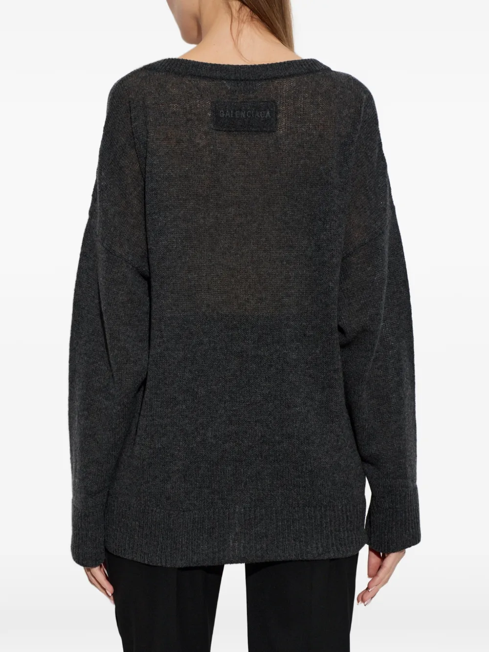 Balenciaga logo-patch sweater Grijs