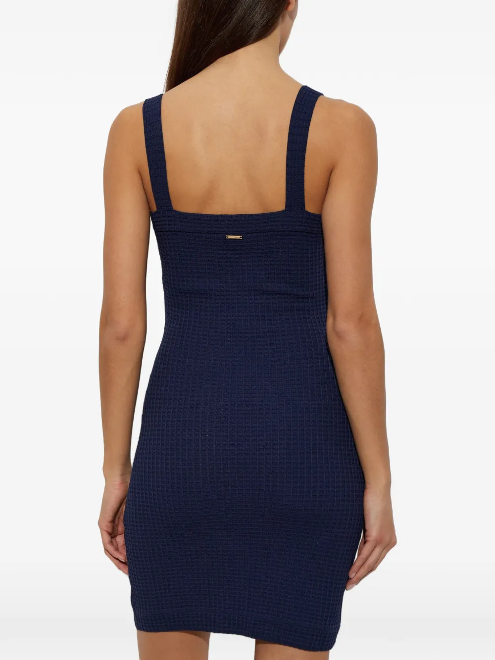 Melissa Odabash Finola waffle-knit mini dress Blauw