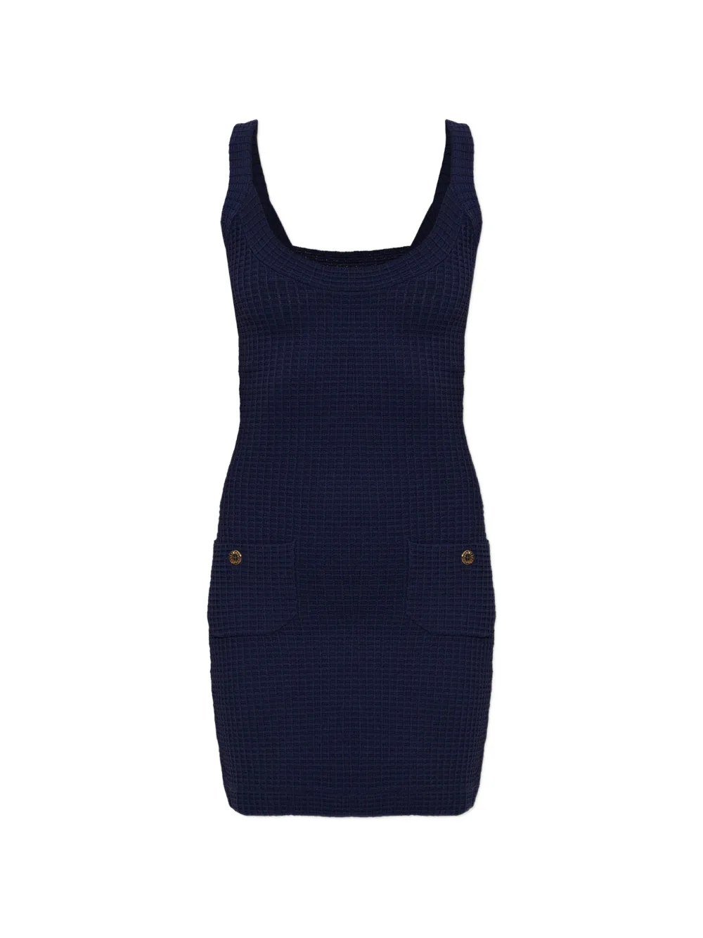 Melissa Odabash Finola waffle-knit mini dress Blauw