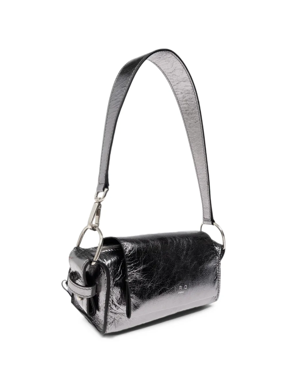 IRO Loop metallic leather shoulder bag Zilver