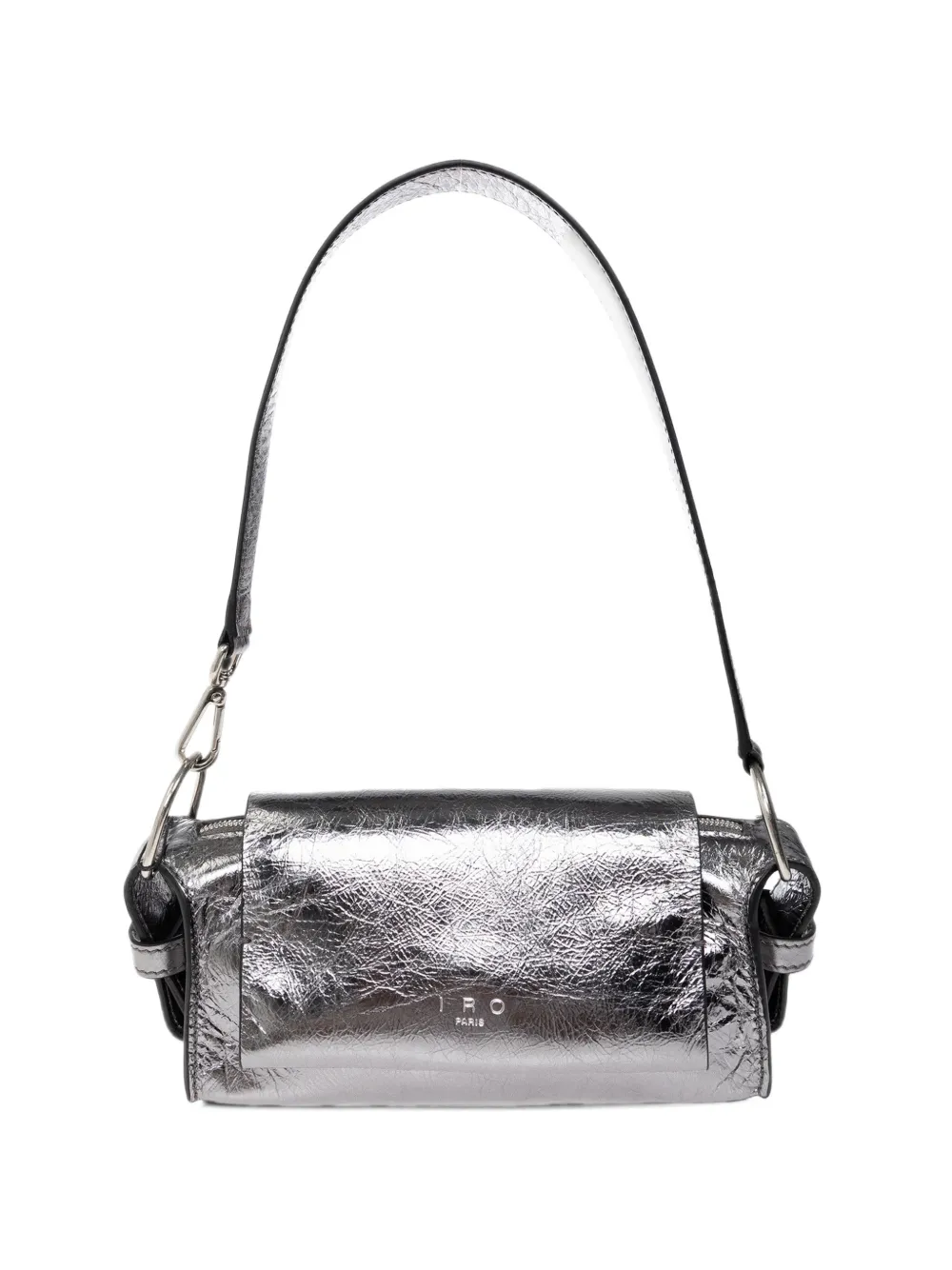 IRO Loop metallic leather shoulder bag Zilver