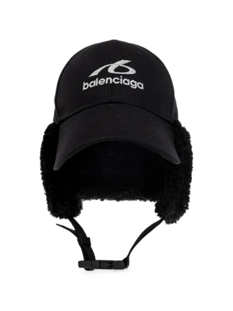 Balenciaga bodies fleece lined cap in black