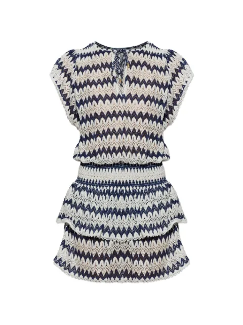 Melissa Odabash Remi chevron tiered mini dress