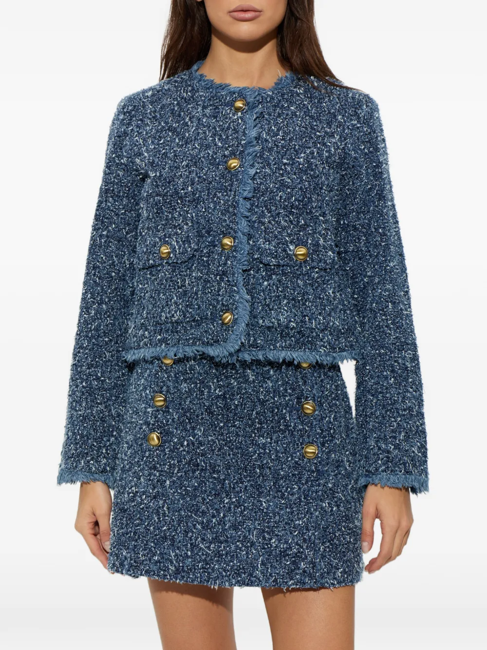 Michael Kors needle-punch denim jacket Blauw