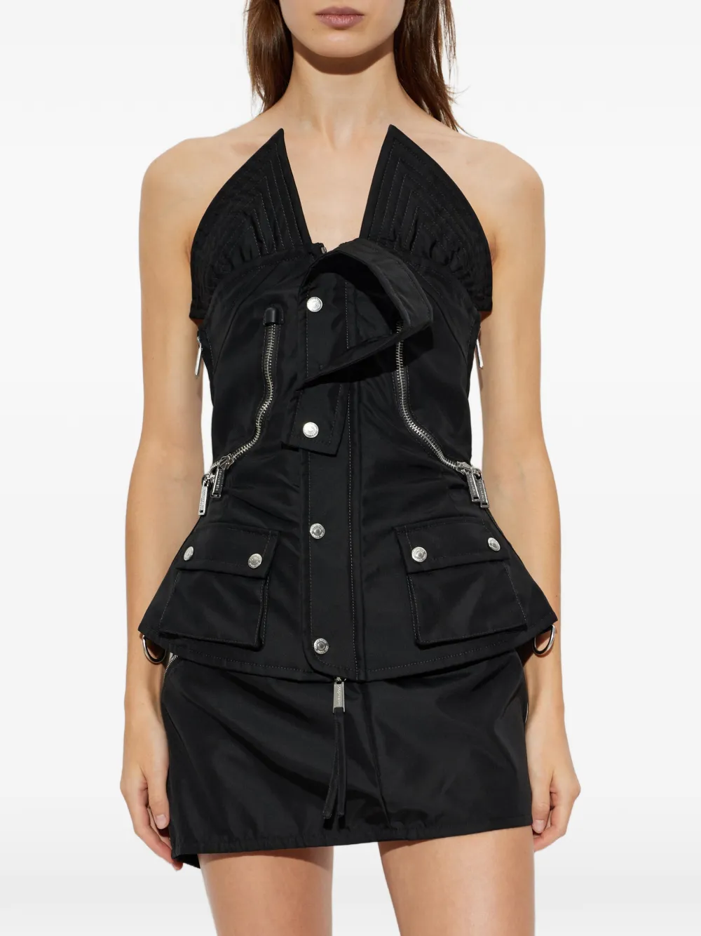 DSQUARED2 Après Ski multi-pocket corset top Zwart