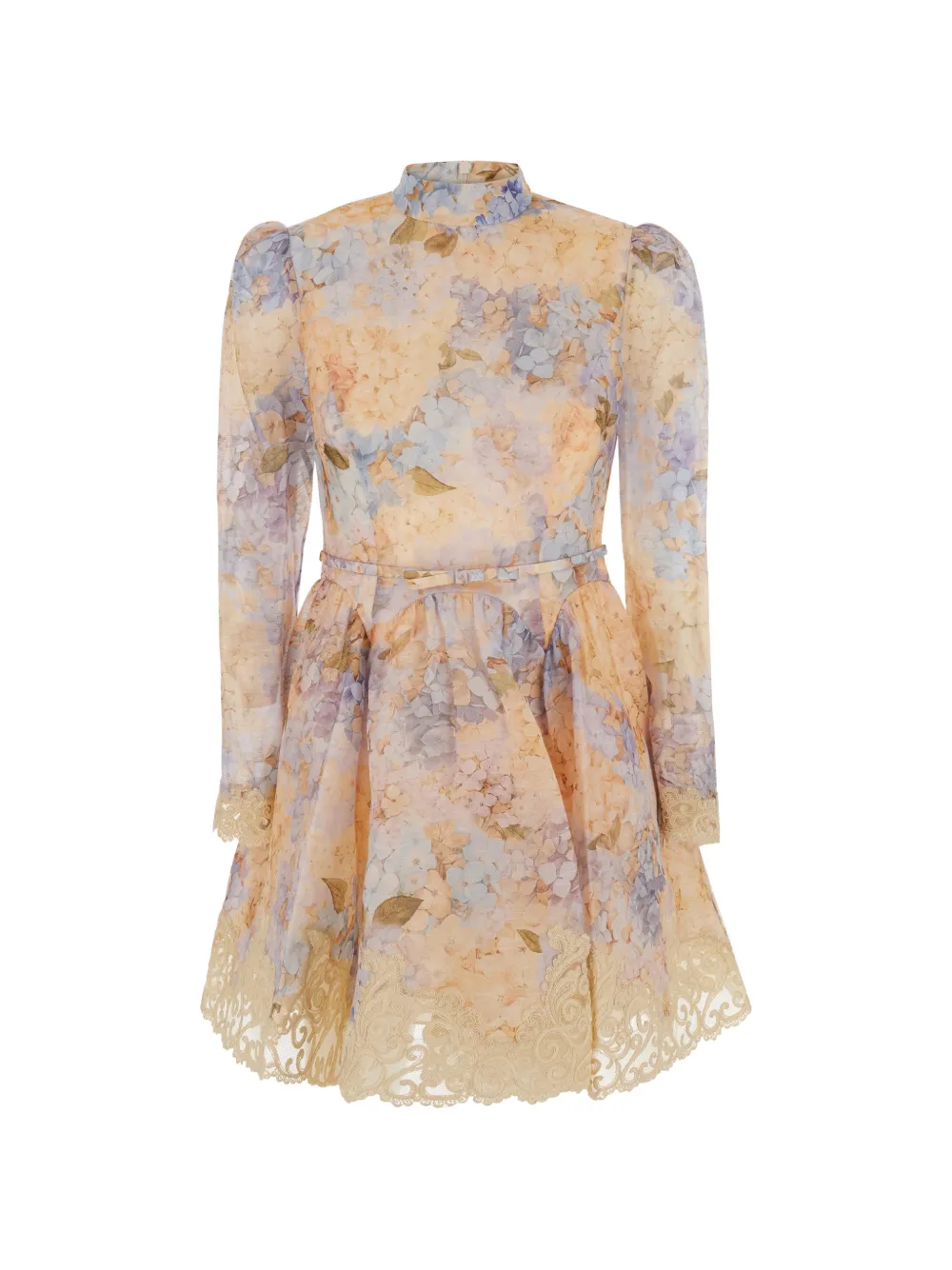ZIMMERMANN Abito corto a fiori con pizzo - Arancione