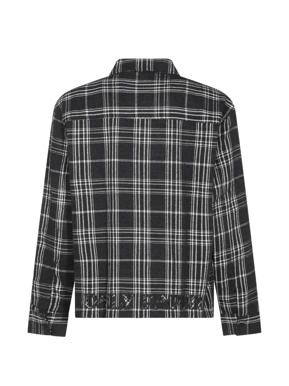 Daily Paper check-pattern logo-patch shirt Zwart