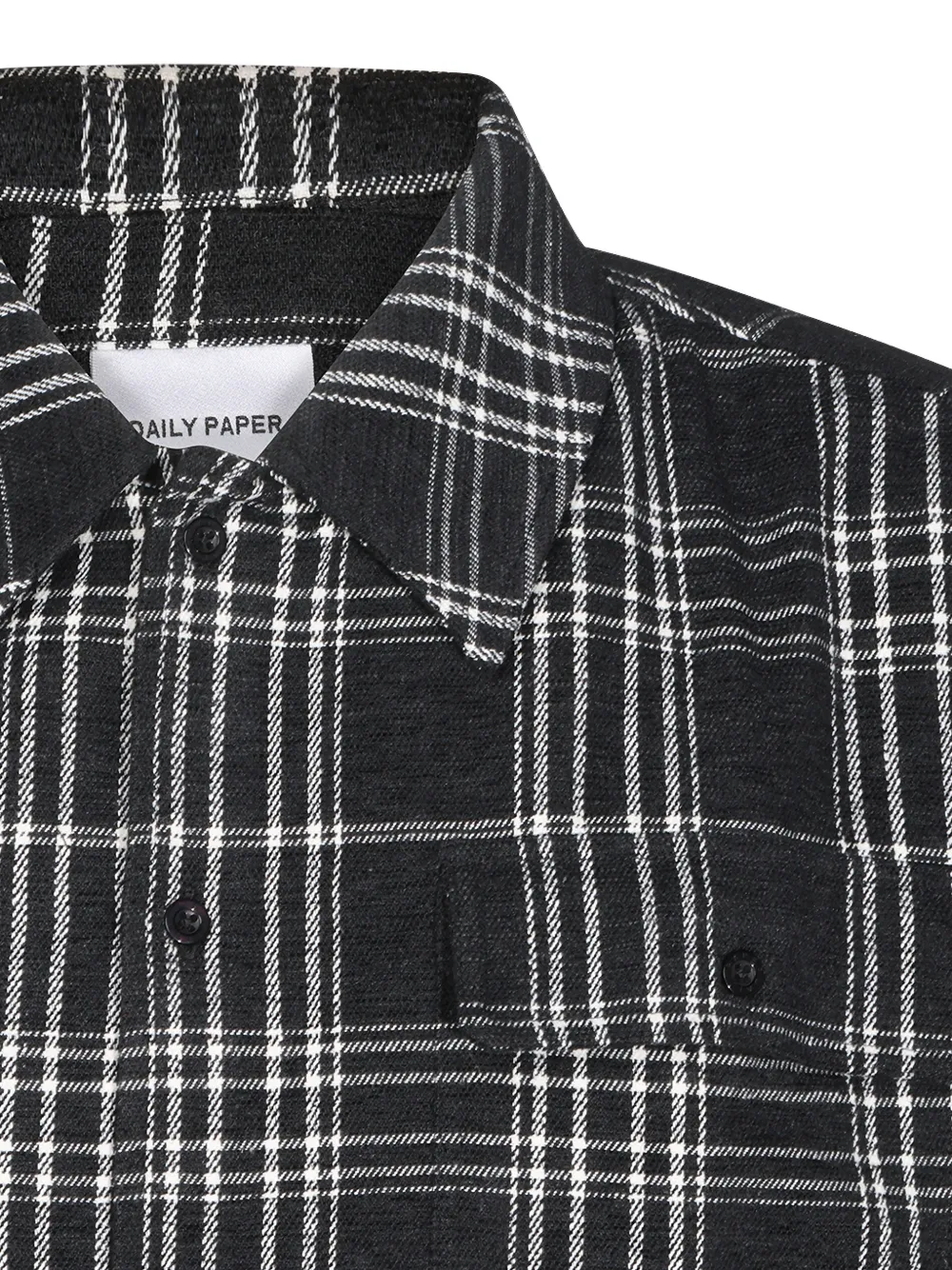 Daily Paper check-pattern logo-patch shirt Zwart