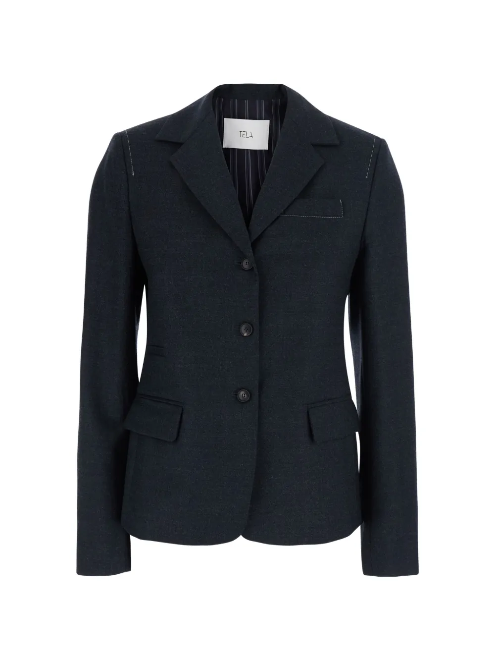 Tela contrast-stitch single-breasted jacket - Grey