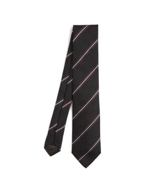 Brioni striped jacquard tie